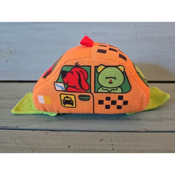 Melissa And Doug Pull Back Taxi Soft Orange Plush Baby Toy, Toddler Vehicle Dog - Picture 6 of 7